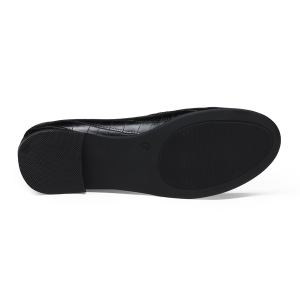 Comfortable Casual Round Toe Loafers - BLACK STONE PU - 4